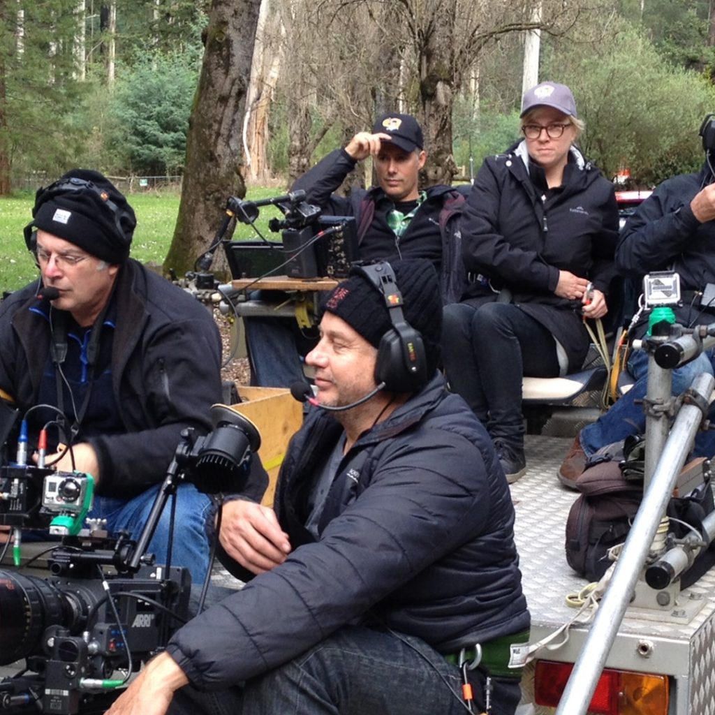 Tess Hall on film set
