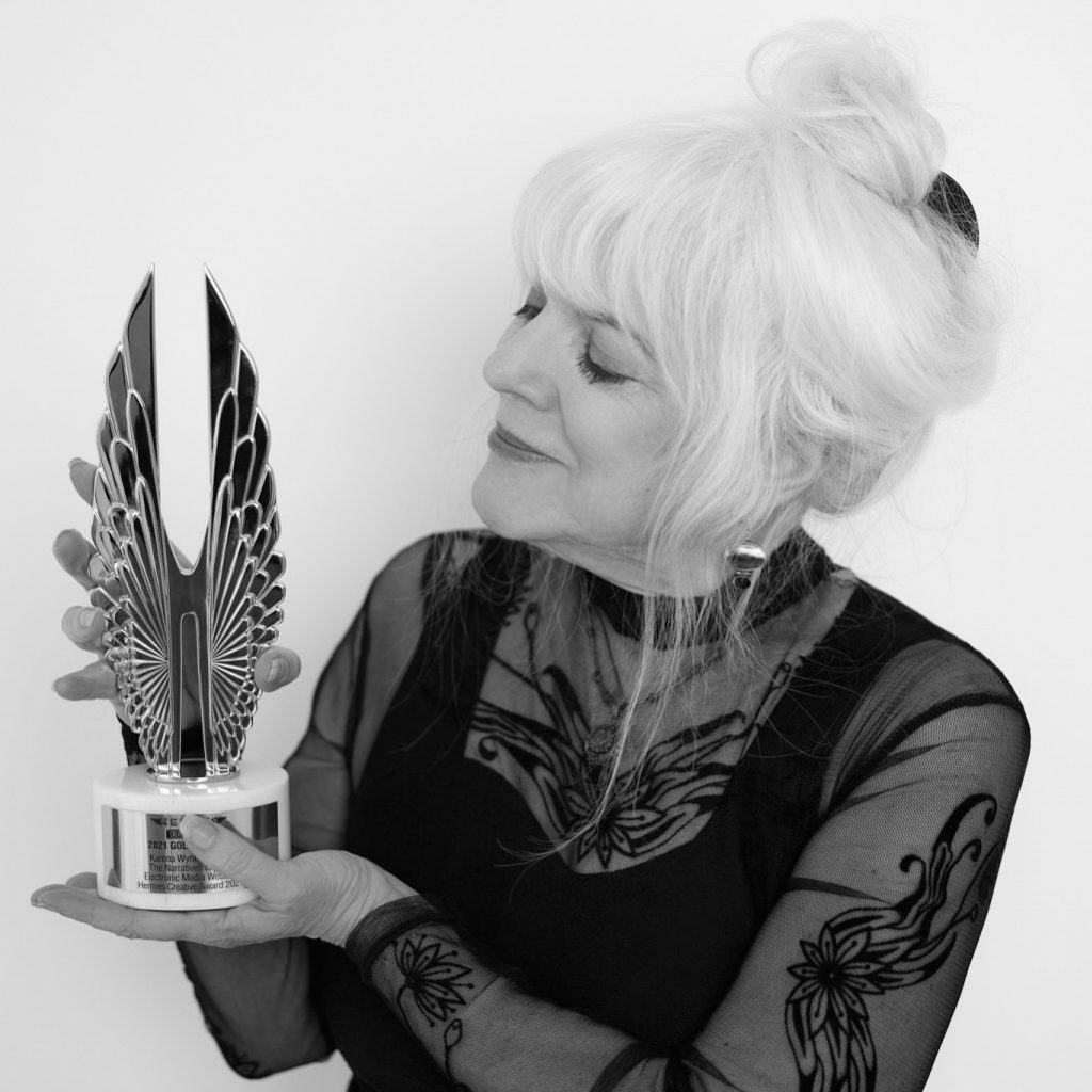 Karena Wynn-Moylan winning an award